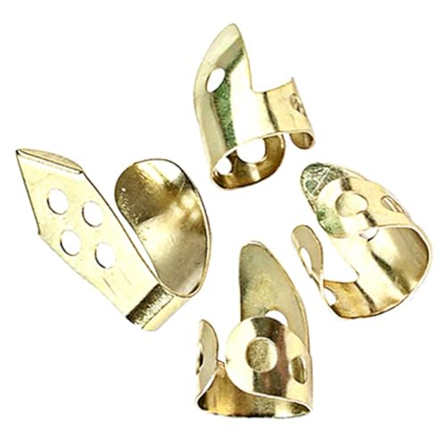 LOLIPPYY 4個金属製フィンガーピック ギター バンジョー ベース用 指先保護 プロテクター サムピック アコースティックギター対応