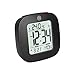 Marathon Compact Alarm Clock with Temperature & Date, Black - Large, Easy to Read Display with Backlight - Easy to Set Up & Use - Two AAA Batteries Included