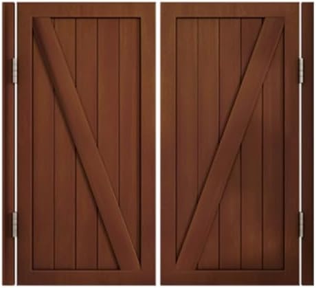 Solid Wood Cafe Doors - 180° Double Swing, Auto Close, Metal Hinges, Grey Interior Partition - 28"x32" for Restaurants, Bars & Cafes - W70xH80cm