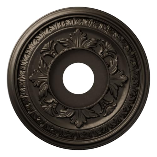 Image of 16 inchOD x 3 1 /2 inchID x 1 inchP Baltimore Thermoformed PVC Ceiling Medallion (Fits Canopies up to 6 1 /2 inch), Metallic Black Night