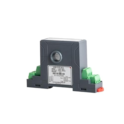 AC Current Transducer, 4–20 mA Output,24VDC Power, Compact Industrial Current Monitor for PLC/DCS, High Accuracy, Easy DIN Rail Installation (Input 0-20A)