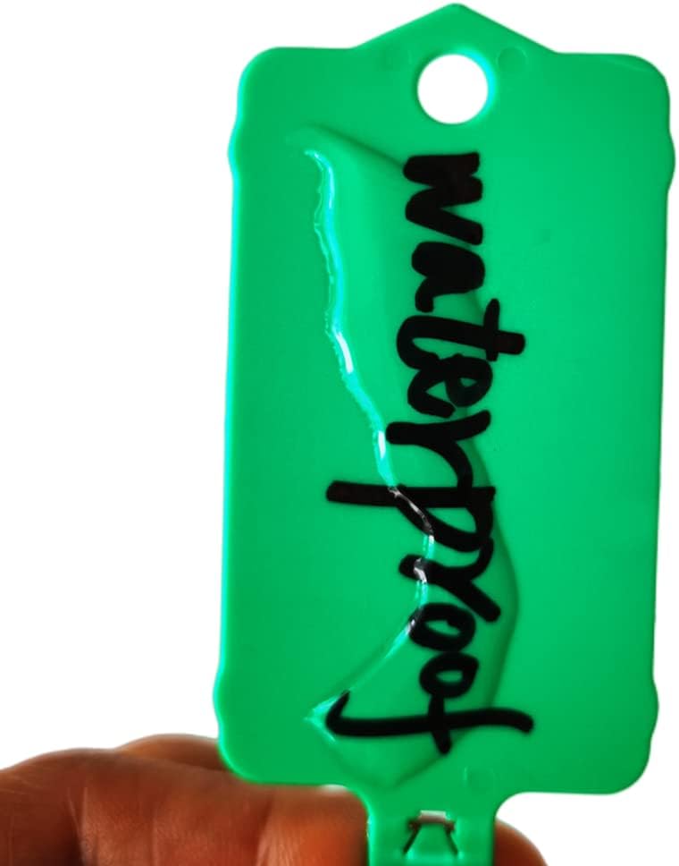 100pcs Reusable Blank Plastic Tags Ties Key Tags 1.45"*2.48" Serrated Tension Sealing Strap with Large Label Plastic Tie Mark Label Waterproof Hang Sign Write on Tag (Green, 100pcs) - Image 5