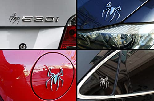 2 Pcs 3D Spider Chrome Emblems Badges Sticker Silvery For Universal Car Vehicle, Truck, Motorcycle, Rv, Scooter, Suv, Door, Window 2 Pcs Silver Spider(B09V2N53Cx) #TOP6