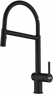 FRANKE 115.0653.409, Grifo del fregadero de la cocina Active Semi Pro spray, Negro mate