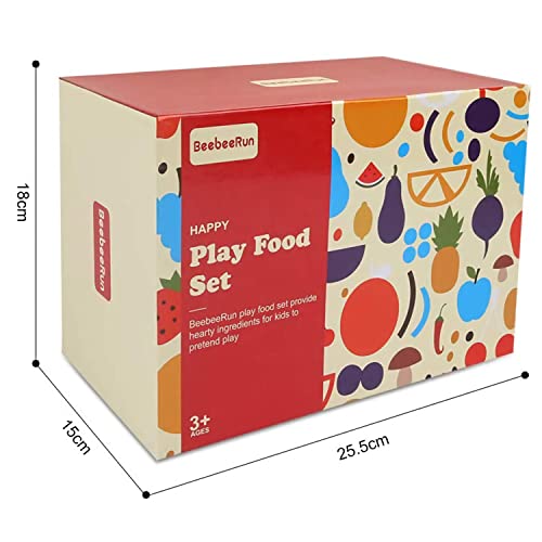 25 Stück Küchenspielzeug für Kinder aus Holz, Kinderküche Zubehör, Schneiden Obst Gemüse Lebensmittel Holz mit Klett… – Bild 8