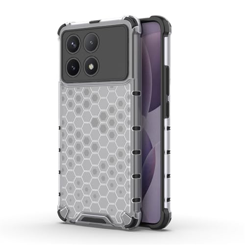 Image of Lustree for Back Cover Shockproof Double Protection Honeycomb Hard PC Back Cover for Poco X6 Pro -Transparent