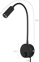 Vista 7 de Lámpara de lectura de pared, apliques de luz LED, 3 W, blanco cálido, 3000 K, enchufe para lectura de libros (2 unidades, cable de 3000 K)