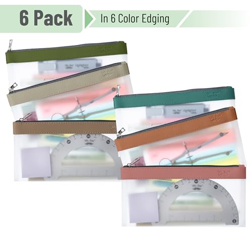 Image of Mr. Pen- Clear Pencil Pouch, 8.50 inchx4.25 inch, 6 Pack, Durable TPU Material | Medium Water-Resistant Pencil Bags with Smooth Zipper, Multipurpose Clear Pouch for Stationery, School, Office