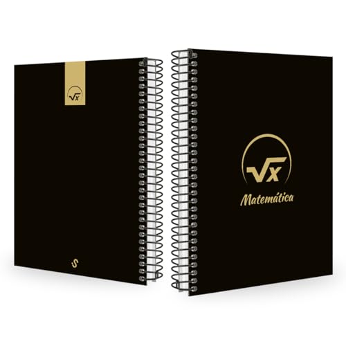Caderno Colegial 10 Matérias Profissões Matemática (Preto e Gold)