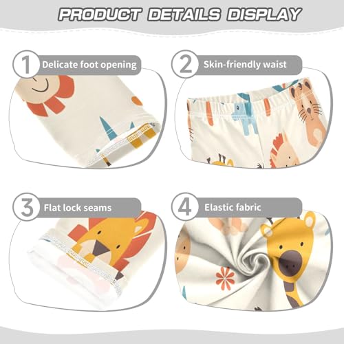 Bolaz Toddler Girls Leggings Printed Yoga Pants Leggings Lion Giraffe for Kids3
