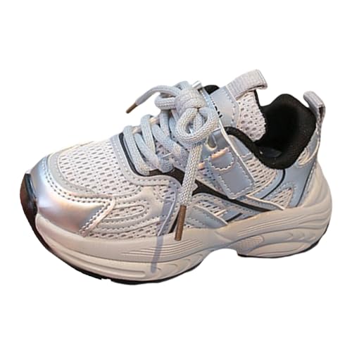 Boys Girls Mesh Sport Shoes Kids Sneakers Tennis Running Shoes Lace-Up Unisex Lightweight Breathable Walking Shoes