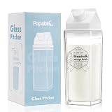 Papablic Glass Breastmilk Storage Bottles, 17oz Baby Formula & Breast Milk Storage Container, BPA-Free Reusable Milk Pitcher for Fridge & Milk Cooler, Wide Mouth Design with Cute Stickers