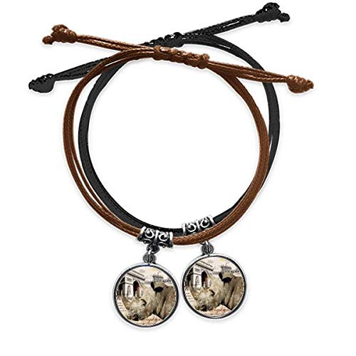 Bracelet Paris en cuir double idée cadeau idyllique pour les amoureux