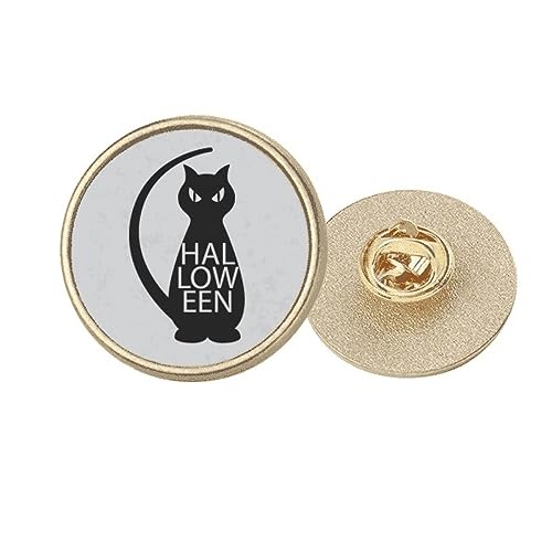 Broche chat noir en métal doré pour sublimer votre veste d'Halloween
