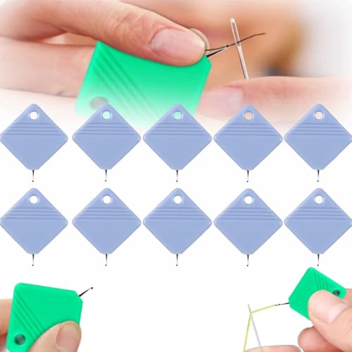 Image of 2024 Newest Automatic Needle Threaders for Hand Sewing, Embroidery Floss, Sewing Machine Needle Threader, Sewing Supplies Tool, Fits All Needle Sizes (Light Blue, 10 PCS)