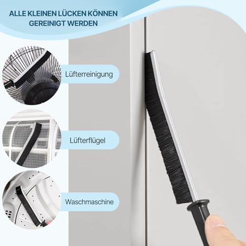 Crevice Cleaning Brush, Bathroom Tile Groove Gap Cleaning Brush,Premium Crevice Cleaning Tool Aluminum Support with 15° Angle Magic Brush, Thin Brush for Home Kitchen (5PCS)