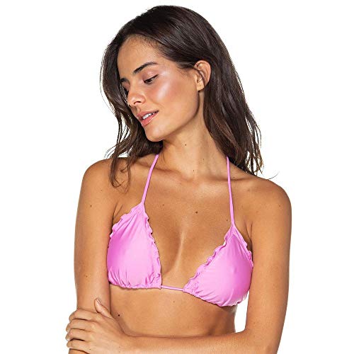 Top Cortininha Ruffle Chiclete PINK M