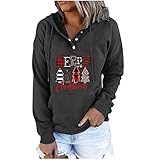 Womens Christmas Casual Hoodies Pullover Tops Plaid Leopard Xmas Tree Long Sleeve Sweatshirts Fall C