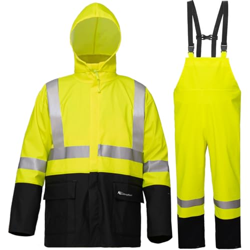 Rain Suit For Men Waterproof Heavy Duty Rain Gear Outdoor All-Sport Work Fishing Jacket & Trouser Raincoats