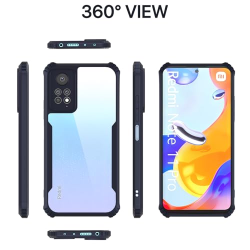 Image of Outlouders Back Cover for Redmi Note 11 Pro 5G /Note 11 Pro Plus 5G | Ultra Hybrid Transparent | Full Camera Protection | Raised Edge | Crystal Clear Bumper Case (Blue)
