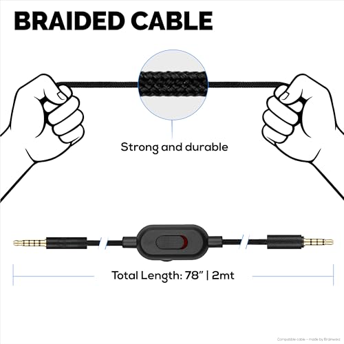 Cable de audio de reemplazo BRAINWAVZ compatible con Logitech miniatura 4