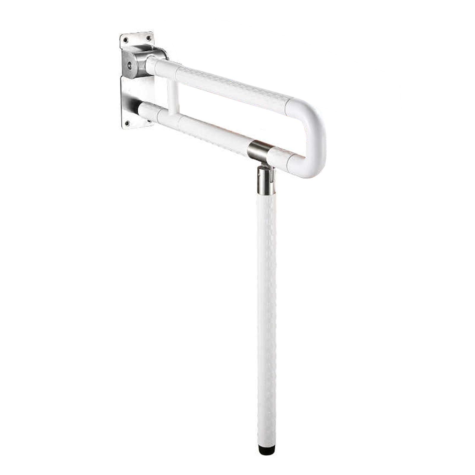Barra De Apoyo For Inodoro Plegable Con Pata, Barra De Apoyo For Baño Abatible For Montaje En Pared, Barras De Apoyo Plegables Abatibles, Utilizadas En Escuelas, Hoteles(White,75cm)