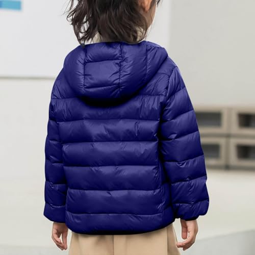 Kids Lightweight Puffer Jacket Girls Packable Hooded Down Coat Zip Up Warm Windproof Winter Jacket Ski Outwear 4-13Y2