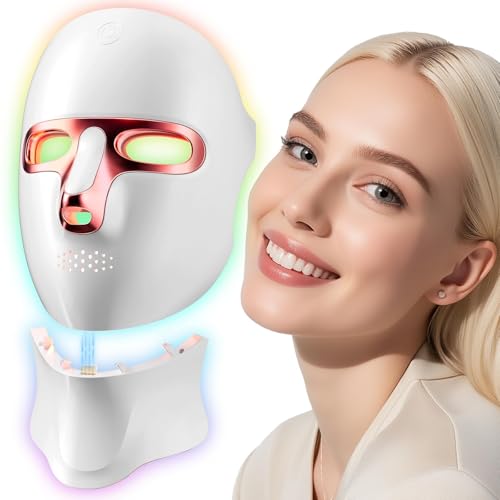 Red Light Therapy Mask for Face,Cordless LED Face Mask Light Therapy,USB C Rechargeable,Infrared Lights Masks for Home Working Travel Yoga Sleep (Plastic-2)