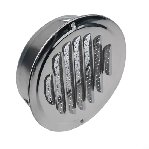 Cubierta redonda de rejilla de ventilación de acero inoxidable, conducto de ventilación montado en la pared con protección de malla para instalación en pared exterior (120 mm)