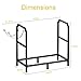 Mutool 25.6 Inch Metal Firewood Rack, Firewood Log Holder Indoor/Outdoor, Fireplace Wood Storage Shelf with Hooks, Black