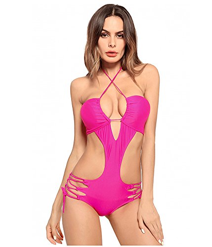 Maillot de bain siamois couleur solide pour vos vacances de bronzage à la plage