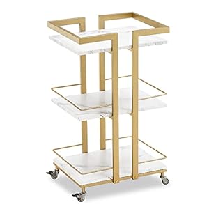 M MCombo multifunctionele rolwagen, met wieltjes, keukenwagen, barwagen, metalen frame, 3 niveaus, voor keuken, badkamer, woonkamer, kantoor, 33 x 43 x 75 cm, 0033