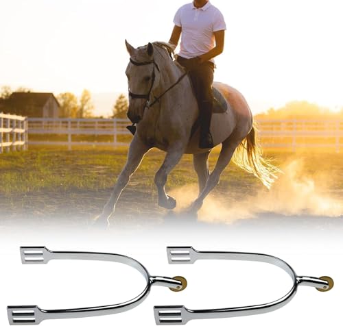 Zinc Alloy English Spurs, Chrome Plated, 30mm Neck, Equestrian Riding Gear for Professional Riders, 2 Pack by Generic - Image 7