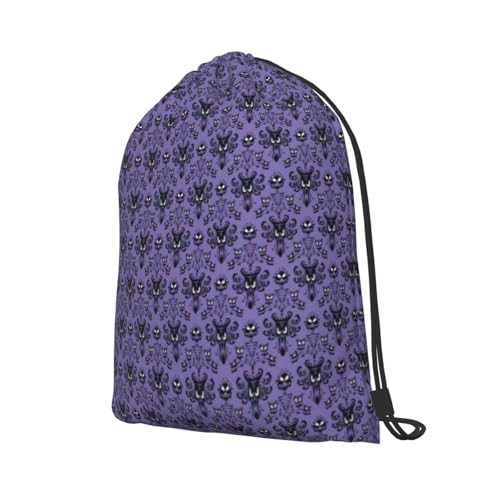 Haunted Mansion String Drawstring Backpack Cinch Bag Polyester Sackpack For Beach Picnic Outing2