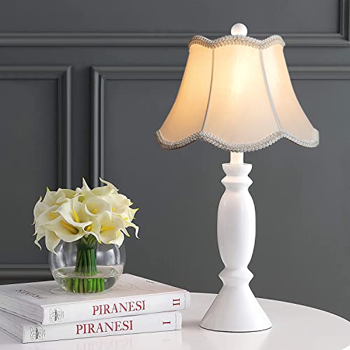 Bell Lamp Shades - Small, White Lamp Shade for Table Lamps, Double Layer Silk Cloth Lampshades, Unique Scalloped Spider Lampshade with 6 inch Harp, Hand Crafted Fabric Lamp Cover (5.5 x 10 x 7.5 inch) - Thumbnail 7