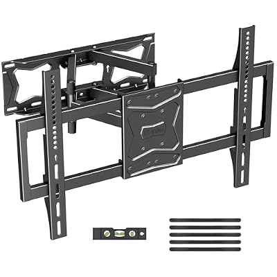 Full Motion TV Wall Mount for Most 37"-86" Flat/Curved TV up to 132lbs,Swivel Tilt Bracket with Articulating 6 Arms, Max VESA 600x400mm, Max 16” Wood Stud, MA02A