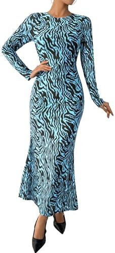 BTFBM Wedding Guest Dresses for Women Fall Fashion 2025 Bodycon Long Sleeve Boho Mesh Party Cocktail Floral Maxi Dress