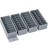 VIELSEITIG EINSETZBAR: Das Set enthält 2 Boxen mit 8 Fächern und 2 Boxen mit 10 Fächern (42×17.5×11 cm) – ideal für Schubladen, Regale oder Kleiderschränke. Perfekt im Schlafzimmer, Kinderzimmer oder Flur – faltbar, platzsparend und flexibel einsetzbar