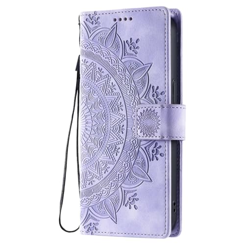 Étui portefeuille en cuir violet pour Google Pixel 7A avec porte-cartes à rabat