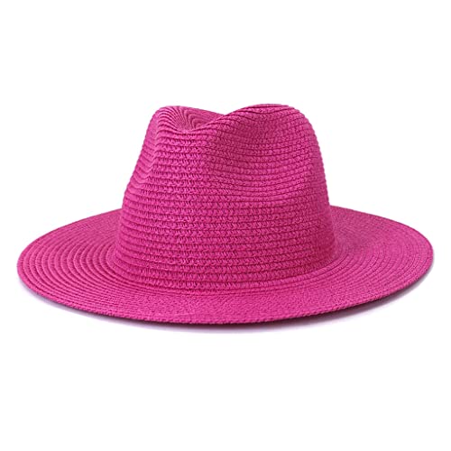 Chapeau de paille homme femme style jazz grand brim pour plage et été