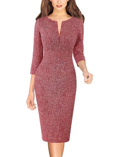 Image of VFSHOW Womens Slim Zipper Up Work Business Office Party Bodycon Pencil Sheath Dress