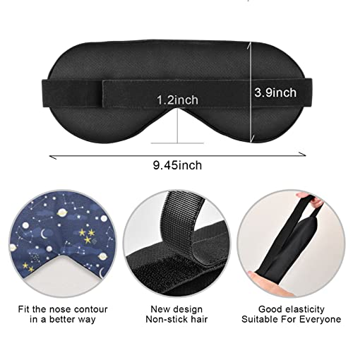 Ellitarr Eye Mask For Sleeping Blindfold Light Blocking Sleep Mask For Men Women Sleep Masks Soft And Comfortable Eye Cover For Travel Eye Shades Adjustable Strap Galaxy Navy #TOP6