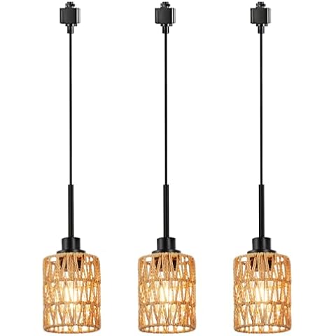 Wanluce Rattan H-Type Track Pendant Light Cover