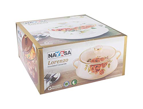 Image of Nayasa Plastic & Stainless Steel Lorenzo Casserole(5000ml,White)