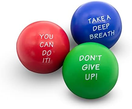 Elibia Set of 3 Motivational Stress Balls for Adults and Kids - Hand Exercise Balls Grip Strengthener Hand Therapy Ball - Squishy Stress Balls for Adults Anxiety Stress Relief Toys for Teens