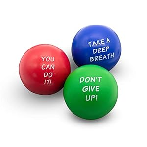 Set of 3 Motivational Stress Balls for Adults and Kids – Hand Exercise Balls Grip Strengthener Hand Therapy Ball – Squishy Stress Balls for Adults Anxiety Stress Relief Toys for Teens
