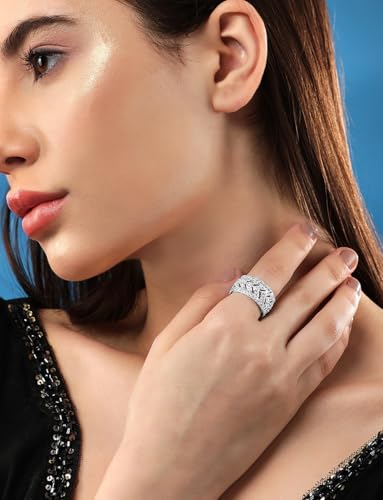 Image of Rubans Ring American Diamond Zirconia Trendy Jewellery Gift for Women & Girls