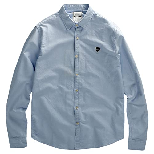 Chemise à manches longues pour homme bleu M avec un revers fin élégant