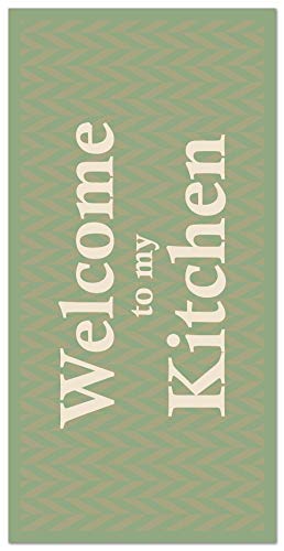 Panorama Alfombra Vinílica Cocina Bienvenido A Mi Cocina Verde 60x110 Cm - Alfombra Cocina Vinilo - Alfombra Salón Antideslizante, Antihongos E Ignífuga - Alfombras Grandes - Alfombras Pvc Panorama Alfombra Vinílica Cocina Bienvenido A Mi Cocina Verde 60x110 Cm - Alfombra Cocina Vinilo - Alfombra Salón Antideslizante, Antihongos E Ignífuga - Alfombras Grandes - Alfombras Pvc