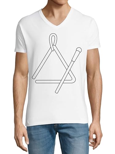 T-Shirt Percussion Triangle Instrument de Musique Homme Coton Blanc